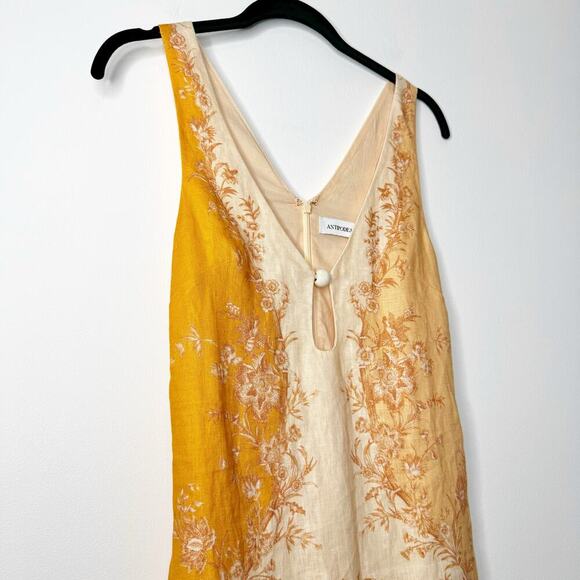 Antipodean Gaia T Back Mini Dress Sleeveless Linen Size AU 6 / US 2 - Picture 6 of 13